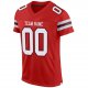 Men's Custom Scarlet White-Black Mesh Authentic Football Jersey