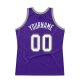 Men's Custom Purple White-Silver Gray Authentic Throwback Basketball Jersey