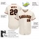 Men's Custom Cream Black-Orange Authentic Baseball Jersey