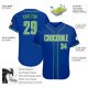 Men's Custom Royal Neon Green-White Authentic Baseball Jersey