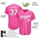 Men's Custom Pink White Authentic Baseball Jersey