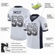 Men's Custom White Navy-Old Gold Mesh Drift Fashion Football Jersey