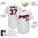 Men's Custom White Black Pinstripe Black-Red Authentic Baseball Jersey