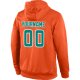 Men's Custom Stitched Orange Aqua-White Sports Pullover Sweatshirt Hoodie