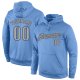 Men's Custom Stitched Light Blue Gray-Navy Sports Pullover Sweatshirt Hoodie