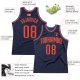 Men's Custom Navy Orange-Blue Authentic Throwback Basketball Jersey