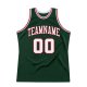 Men's Custom Hunter Green White-Red Authentic Throwback Basketball Jersey