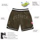 Men's Custom Olive Camo-Black Authentic Throwback Basketball Shorts