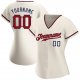 Men's Custom Cream Red-Navy Authentic Baseball Jersey