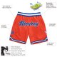 Men's Custom Orange Royal-White Authentic Throwback Basketball Shorts