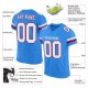 Men's Custom Powder Blue White-Red Mesh Authentic Football Jersey