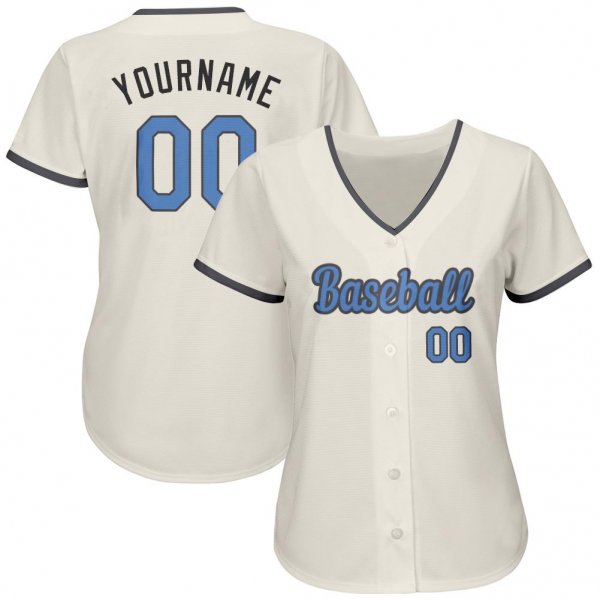 Men's Custom Cream Light Blue-Dark Gray Authentic Father's Day Baseball Jersey