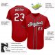 Men's Custom Red White-Black Authentic Baseball Jersey