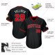 Men's Custom Black Red-White Authentic Throwback Rib-Knit Baseball Jersey Shirt