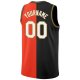 Men's Custom Orange White-Black Authentic Split Fashion Basketball Jersey