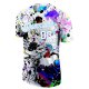 Men's Custom Splashes Graffiti Pattern White-Light Blue 3D Performance T-Shirt