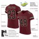 Men's Custom Burgundy Black-Cream Mesh Authentic Football Jersey