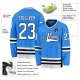 Men's Custom Powder Blue White-Navy Hockey Jersey