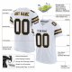 Men's Custom White Black-Gold Mesh Authentic Football Jersey