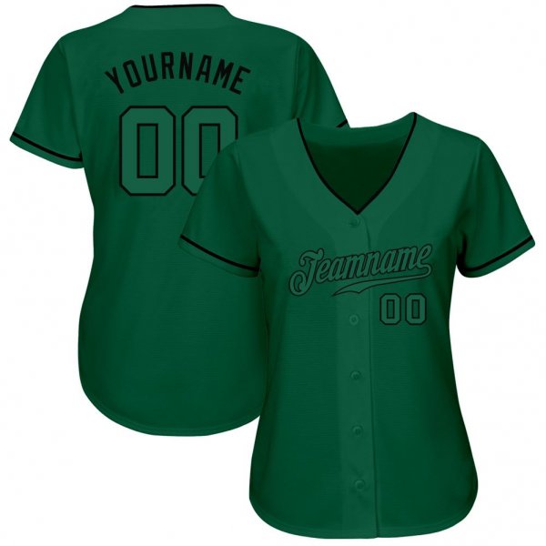 Men's Custom Kelly Green Kelly Green-Black Authentic Baseball Jersey