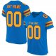 Men's Custom Panther Blue Gold-Red Mesh Authentic Football Jersey