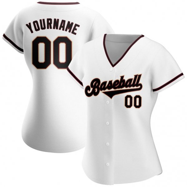 Men's Custom White Black-Crimson Authentic Baseball Jersey