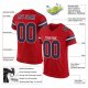 Men's Custom Red Navy-White Mesh Authentic Football Jersey