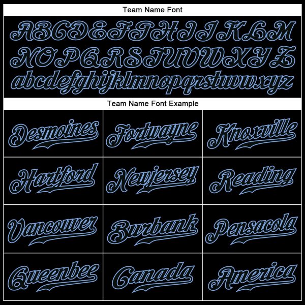 Men's Custom Black Black-Light Blue Authentic Baseball Jersey