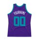 Men's Custom Purple Teal-White Authentic Throwback Basketball Jersey