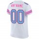 Men's Custom White Light Blue-Pink Mesh Authentic Football Jersey