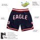 Men's Custom Navy White-Red Authentic Throwback Basketball Shorts