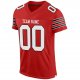 Men's Custom Scarlet White-Black Mesh Authentic Football Jersey