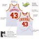 Men's Custom White Red-Gold Authentic Throwback Basketball Jersey