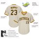 Men's Custom Cream Black-Gold Authentic Throwback Rib-Knit Baseball Jersey Shirt