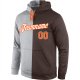 Men's Custom Stitched Gray Orange-Brown Split Fashion Sports Pullover Sweatshirt Hoodie