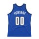 Men's Custom Blue White-Black Authentic Throwback Basketball Jersey