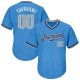 Men's Custom Powder Blue Gray-Navy Authentic Throwback Rib-Knit Baseball Jersey Shirt