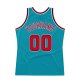 Men's Custom Teal Red-Black Authentic Throwback Basketball Jersey