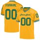 Men's Custom Gold Kelly Green-White Mesh Authentic Throwback Football Jersey