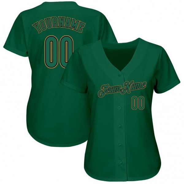 Men's Custom Kelly Green Kelly Green-Old Gold Authentic Baseball Jersey