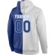 Men's Custom Stitched White Royal-Light Blue Split Fashion Sports Pullover Sweatshirt Hoodie