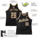 Men's Custom Black Old Gold-White Authentic Throwback Basketball Jersey