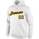 Men's Custom Stitched White Black-Gold Sports Pullover Sweatshirt Hoodie