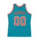 Men's Custom Teal Orange-Silver Gray Authentic Throwback Basketball Jersey