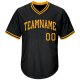 Men's Custom Black Gold Authentic Throwback Rib-Knit Baseball Jersey Shirt