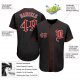 Men's Custom Black Red-White Authentic Baseball Jersey