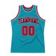 Men's Custom Teal Red-Black Authentic Throwback Basketball Jersey