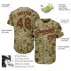 Men's Custom Camo Olive-Red Authentic Baseball Jersey