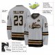 Men's Custom Gray Black-Old Gold Hockey Jersey