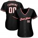 Men's Custom Black White-Red Authentic Baseball Jersey